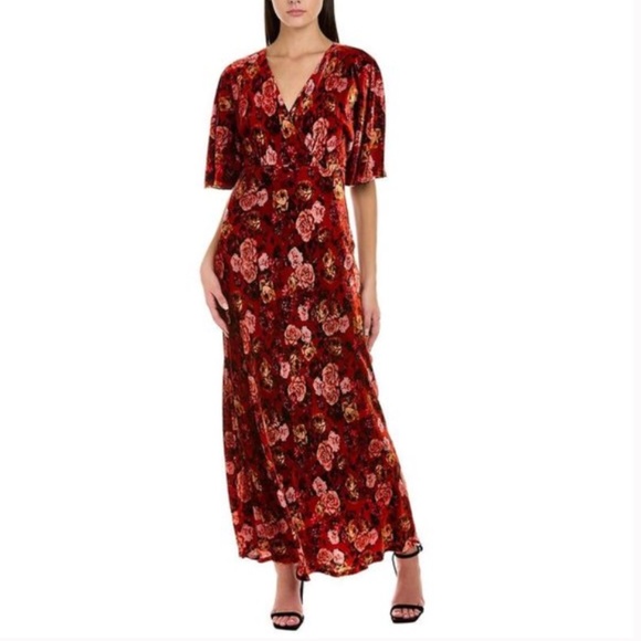 Johnny Was Dresses & Skirts - JOHNNY WAS Alanis Silk-Blend Maxi Dress Velvet Floral XS/S *Misprint